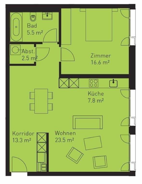 2 ½ rooms apartment
