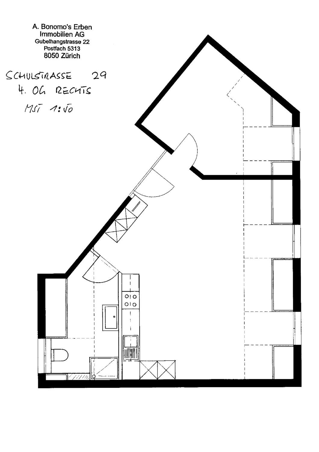Appartement mansardé de 2 ½ pièces