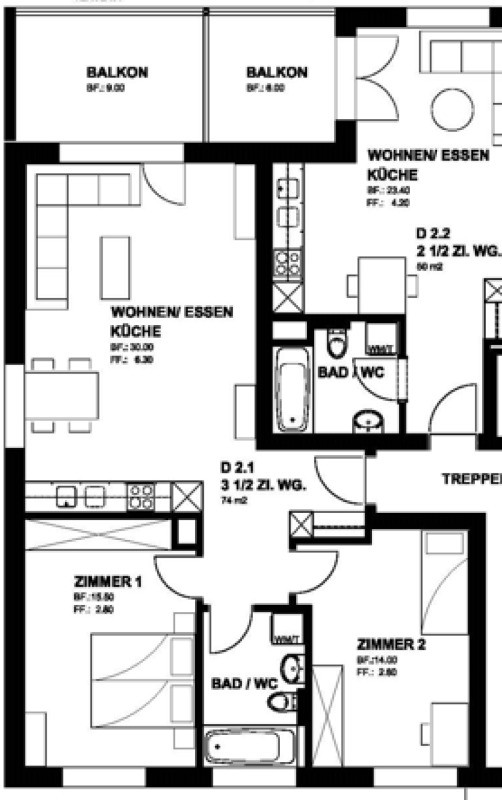 Appartamento di 3 ½ locali