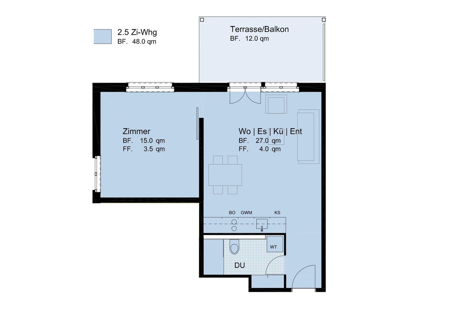 Appartement de 2 ½ pièces