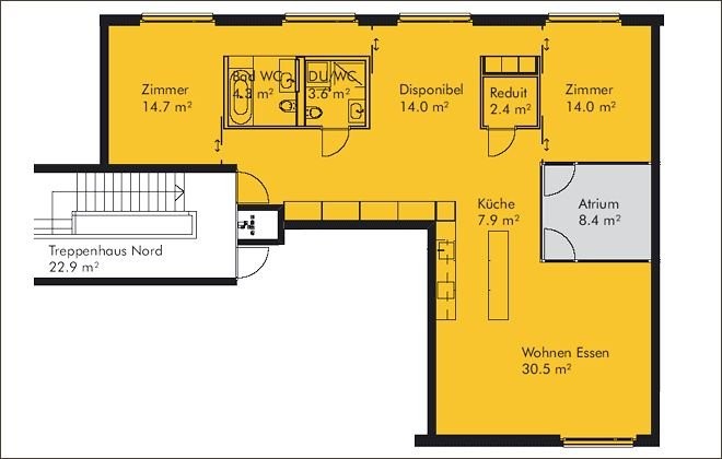 Appartement en mansarde de 3 ½ pièces