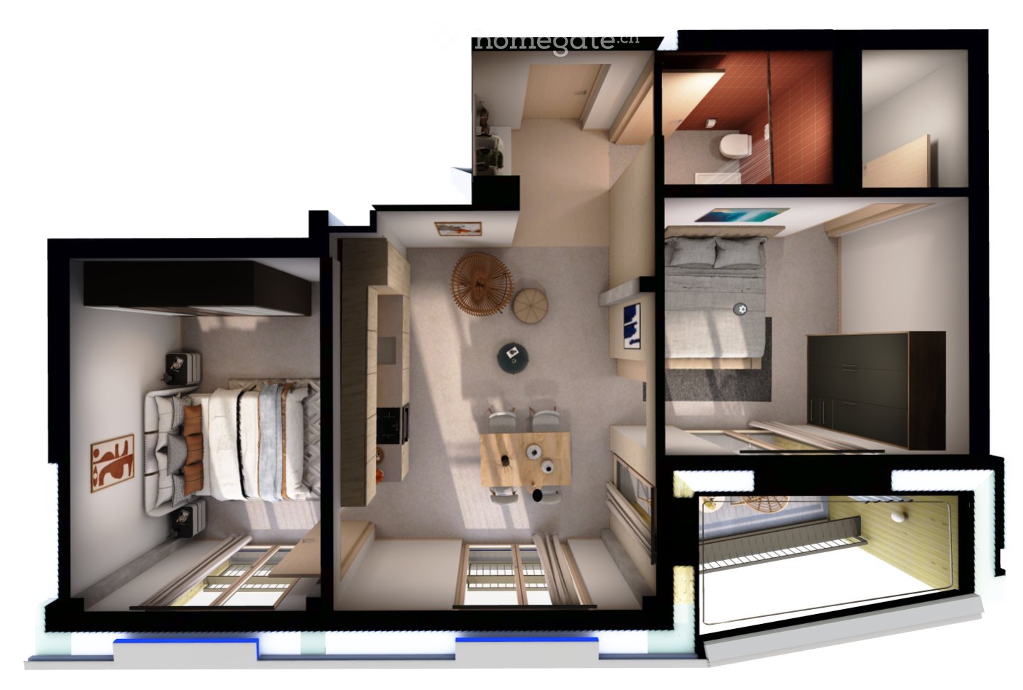 3 rooms apartment