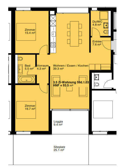Appartement de 3 ½ pièces