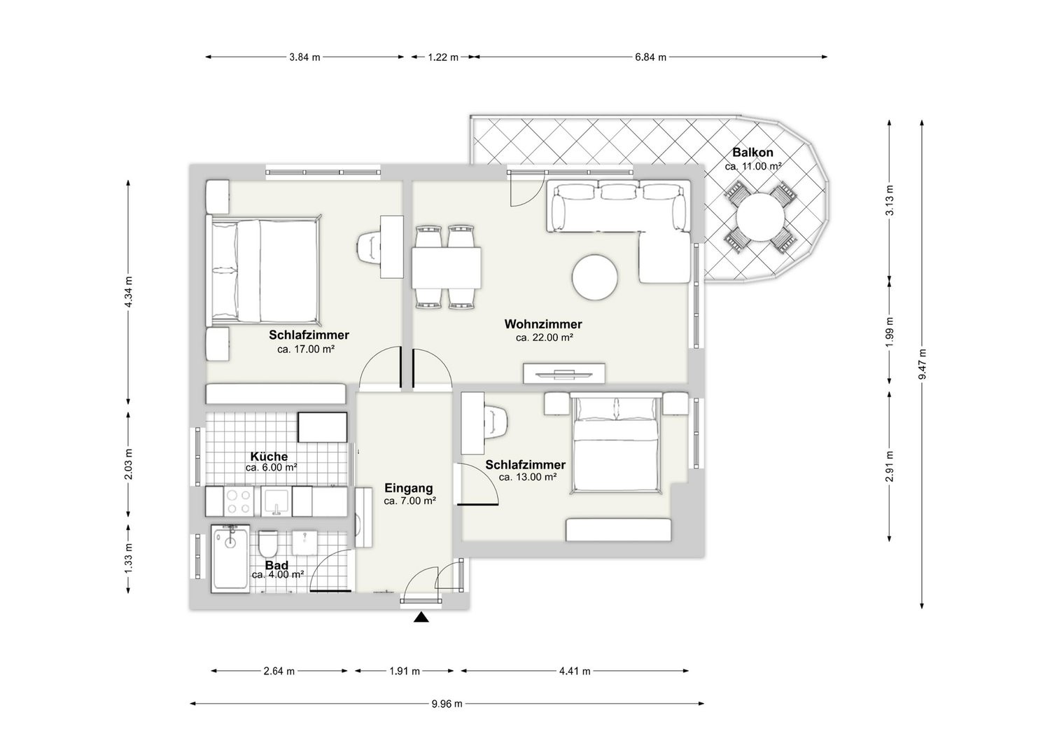 Appartement de 3 pièces, photo 10 sur 10