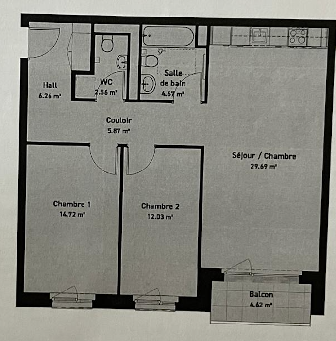 2 ½ rooms apartment, photo 4 sur 4