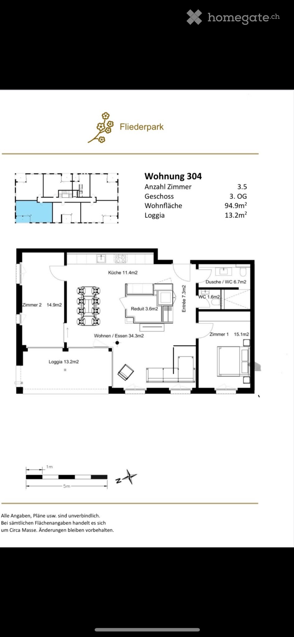 Appartement de 3 pièces, photo 1 sur 5