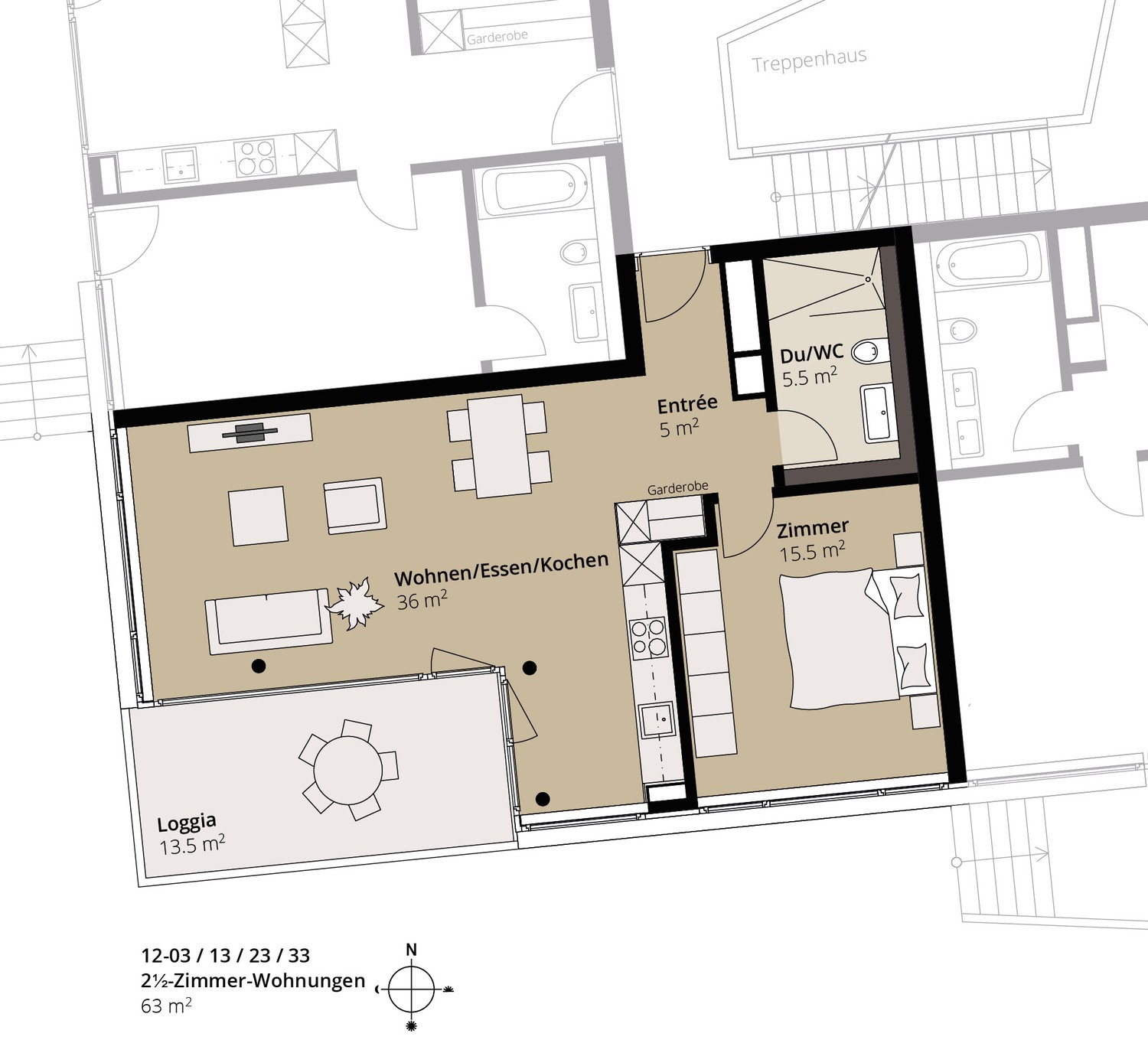 2 ½ rooms apartment