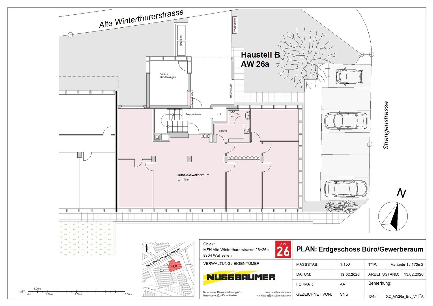 170m² de bureaux
