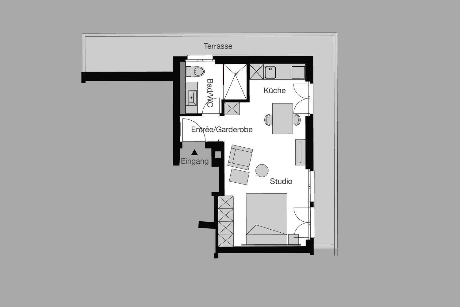 1 pièce appartement meublé, photo 5 sur 7