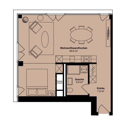 Loft de 1 ½ pièces