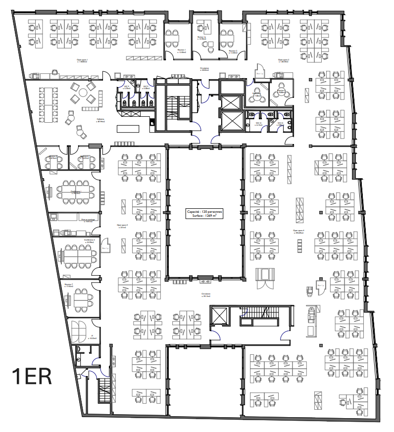 1000m² office