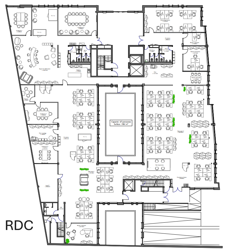 1000m² office