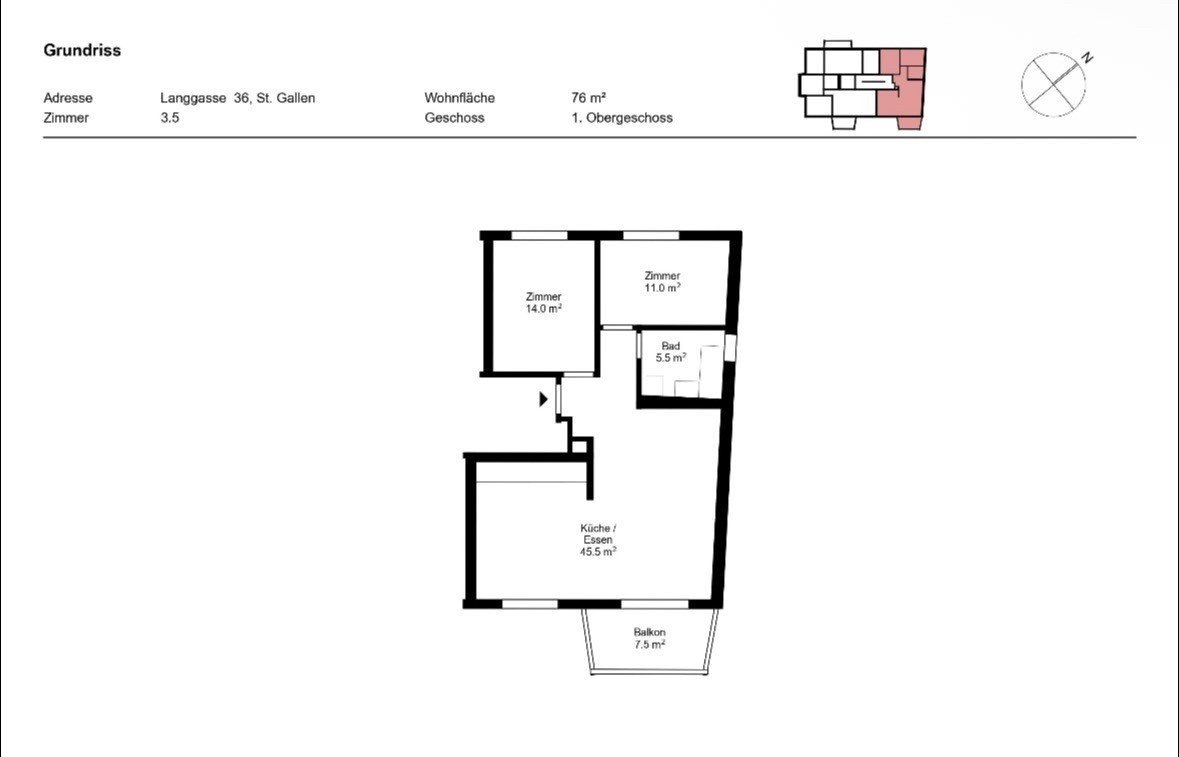 Appartement de 3 ½ pièces