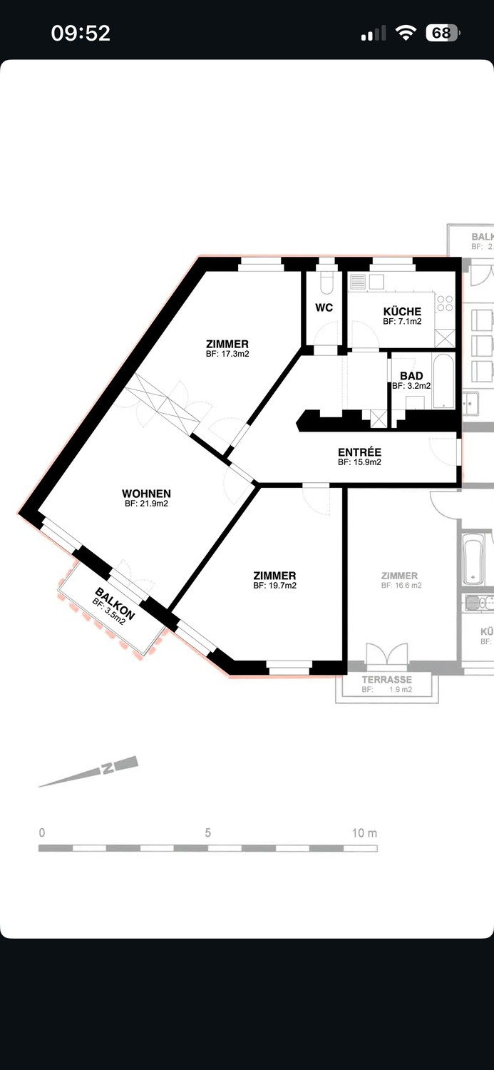 3 rooms apartment
