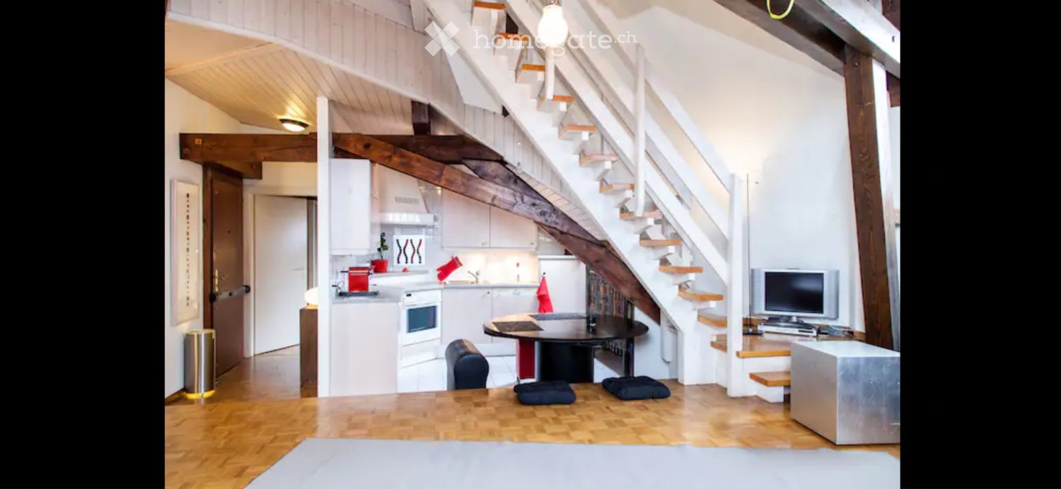 Appartement de 3 pièces

Appartement duplex en rooftop de 3,5 pièces, lumineux et entièrement meublé, au cœur de Genève, aux Eaux-Vives, à seulement 150 mètres du lac.
Situé au 7ème étage, l'appartement bénéficie d'une magnifique vue sur le lac et le Jet dEau.
- Spacieux salon avec un impressionnant, photo 2 sur 5