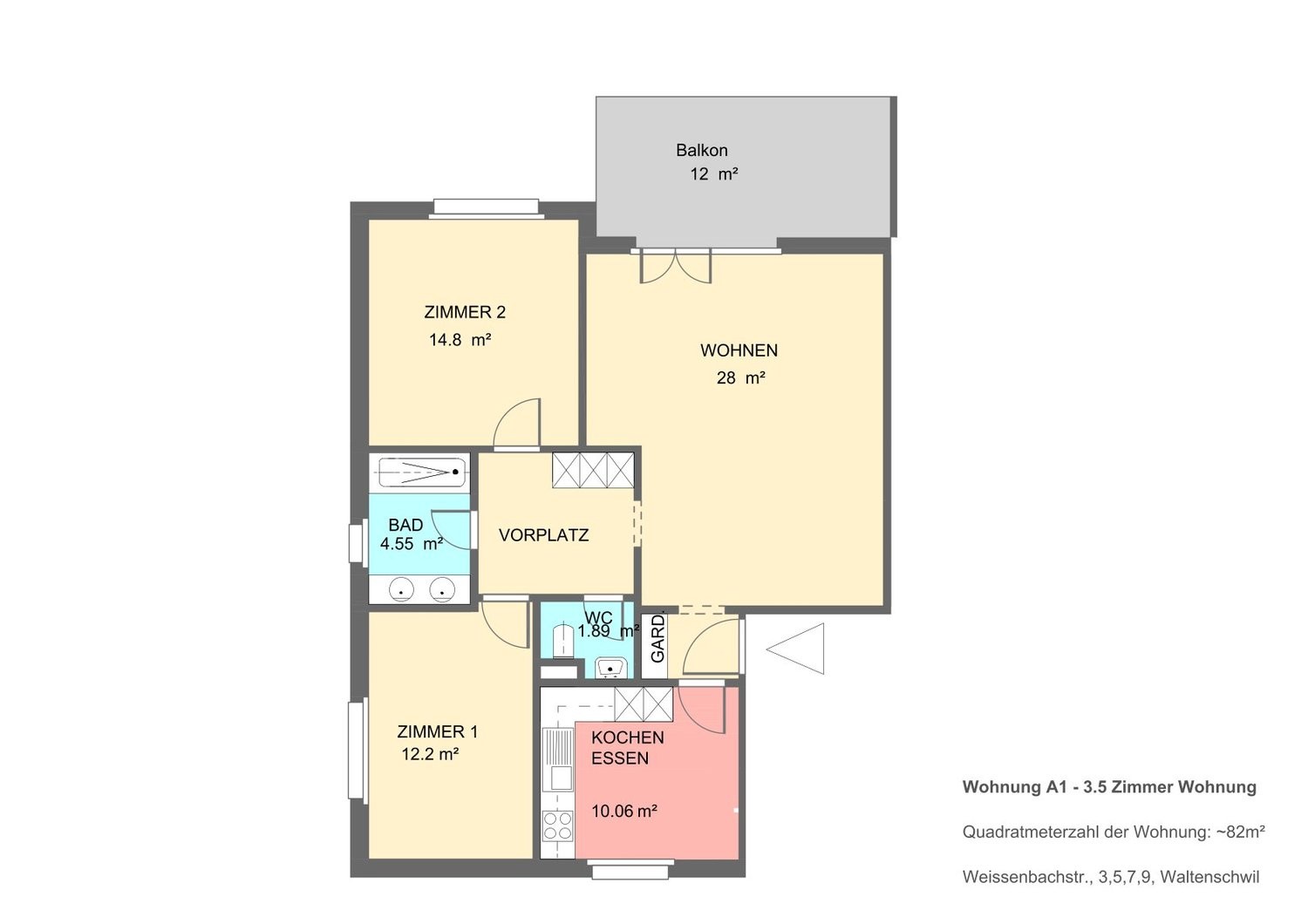 Appartement de 3 ½ pièces