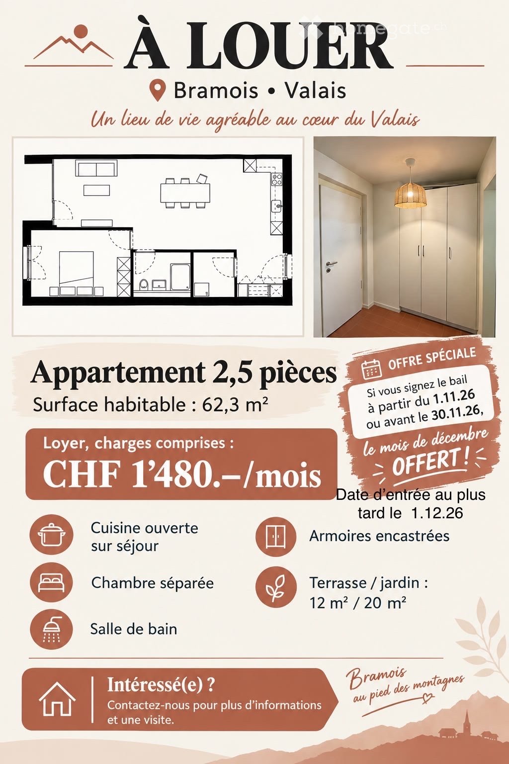 2 rooms apartment, photo 1 sur 5