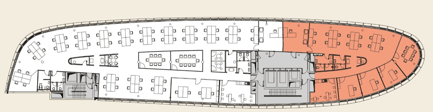 890m² office
