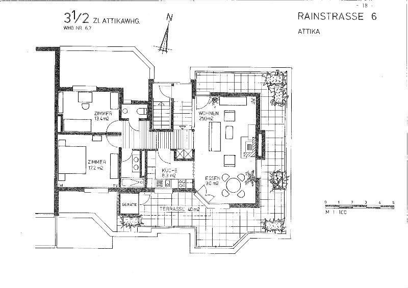 3 ½ rooms attic flat