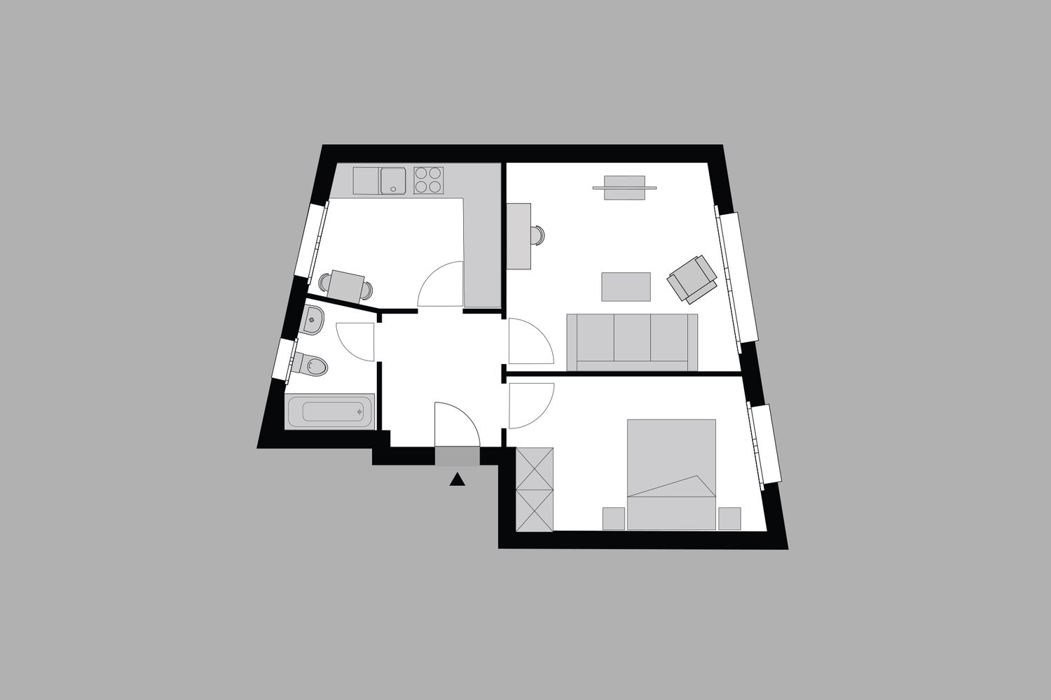 2 pièces appartement meublé, photo 8 sur 8