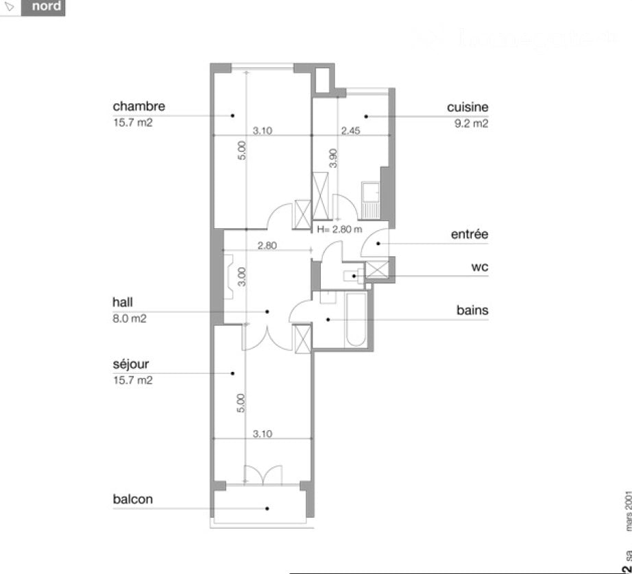 3 rooms apartment, photo 4 sur 4
