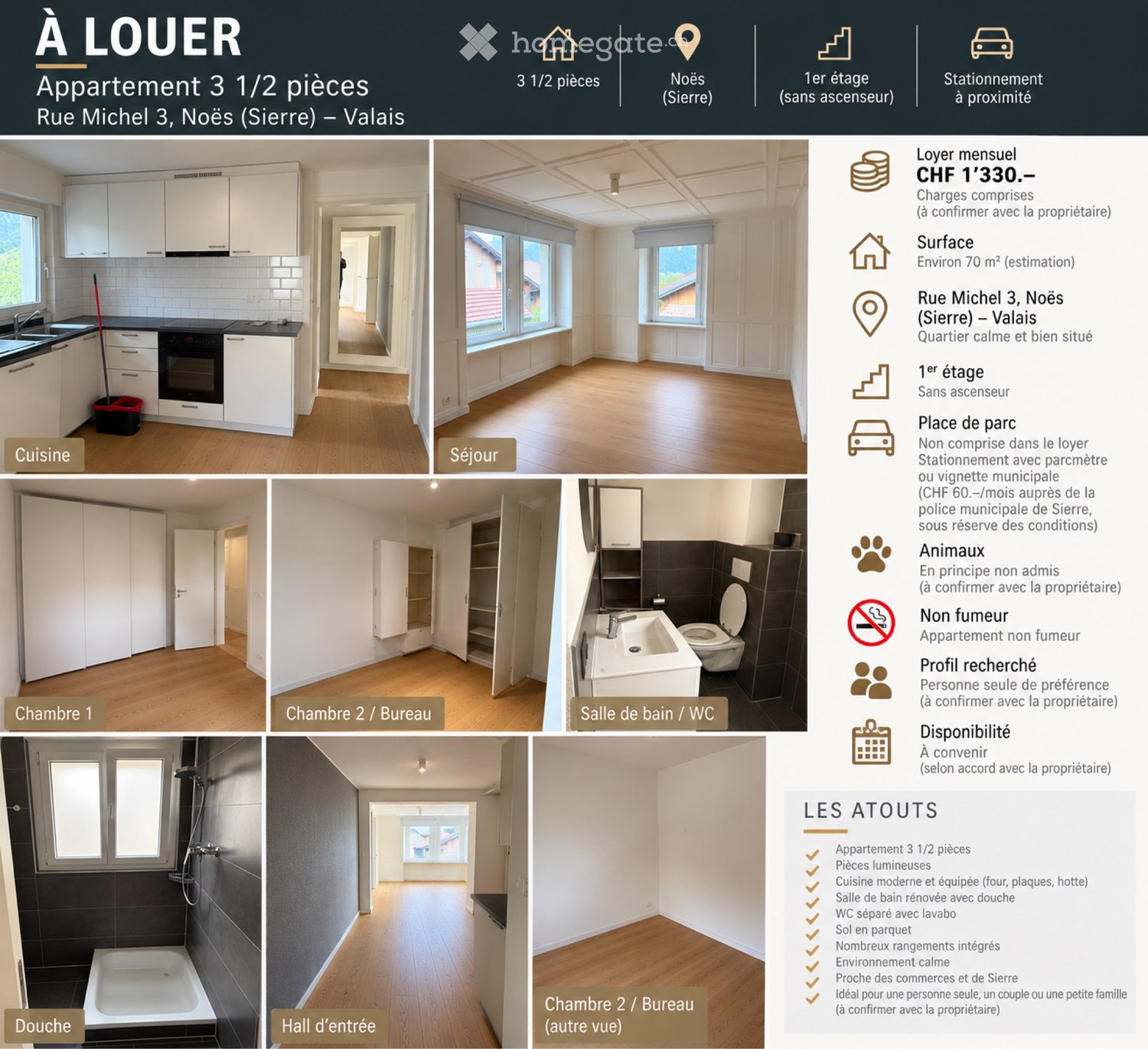 3 rooms apartment, photo 1 sur 5