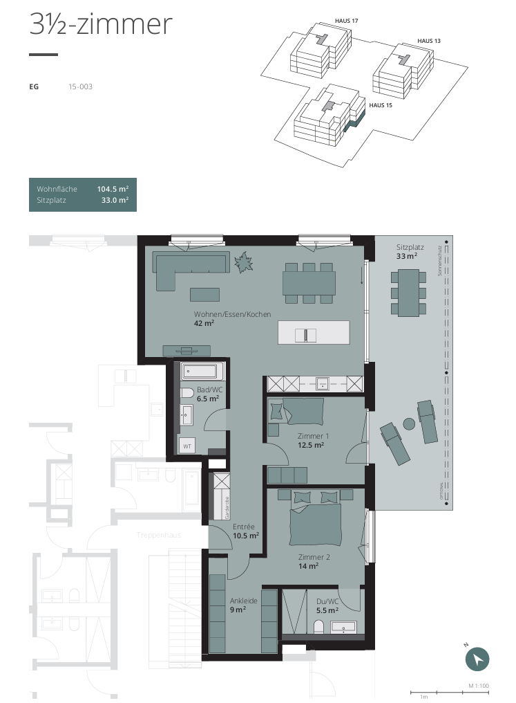 Appartement de 3 ½ pièces, photo 3 sur 4