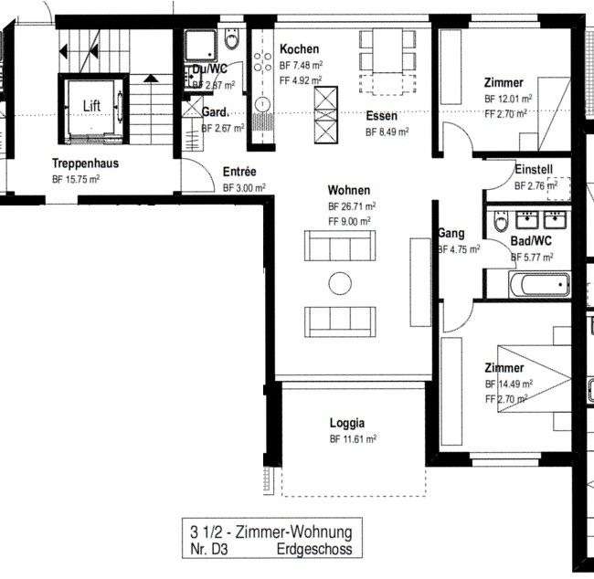 Appartement de 3 ½ pièces, photo 8 sur 9