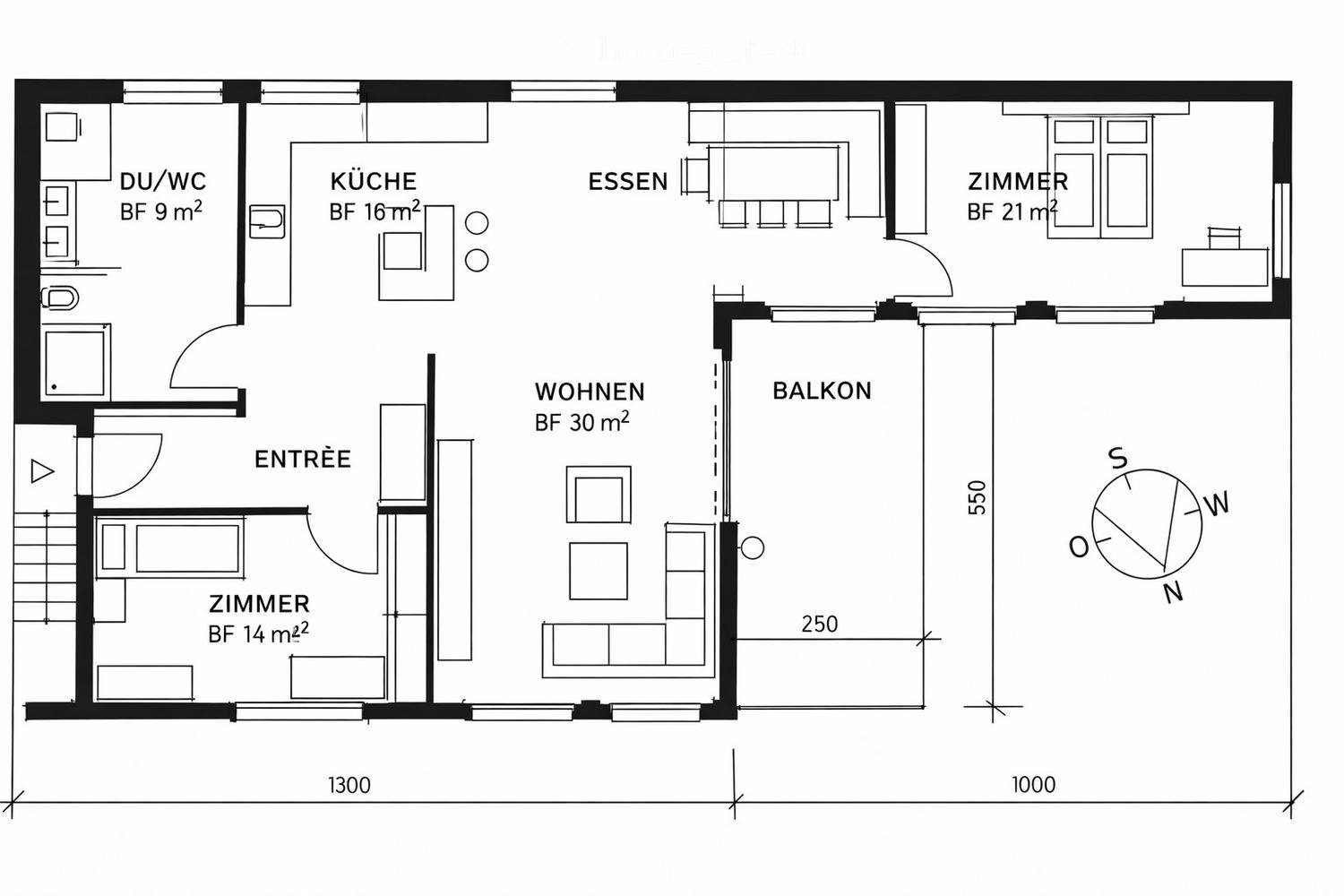 Appartement de 3 ½ pièces