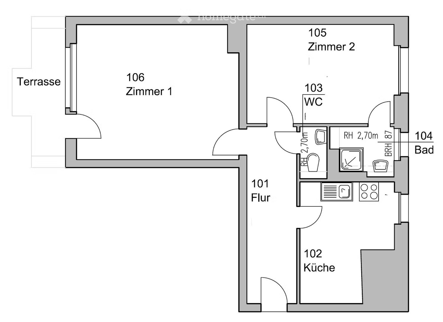 2 rooms apartment