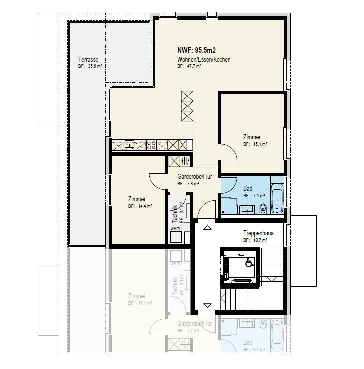 Appartement en attique de 3 ½ pièces