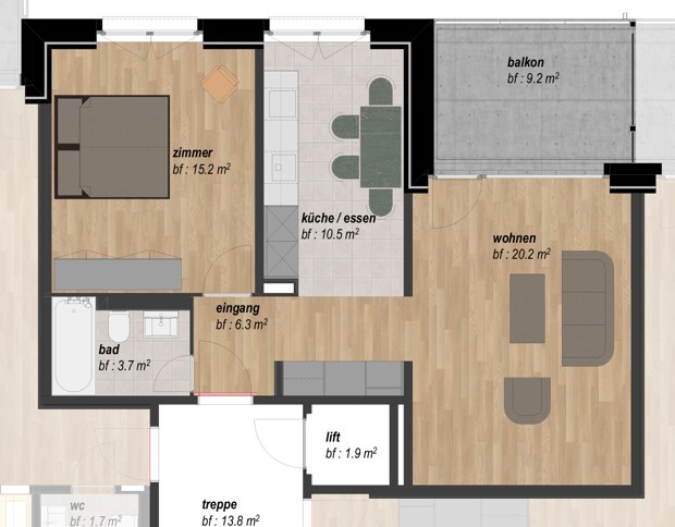 Appartement de 1 ½ pièce, photo 2 sur 9