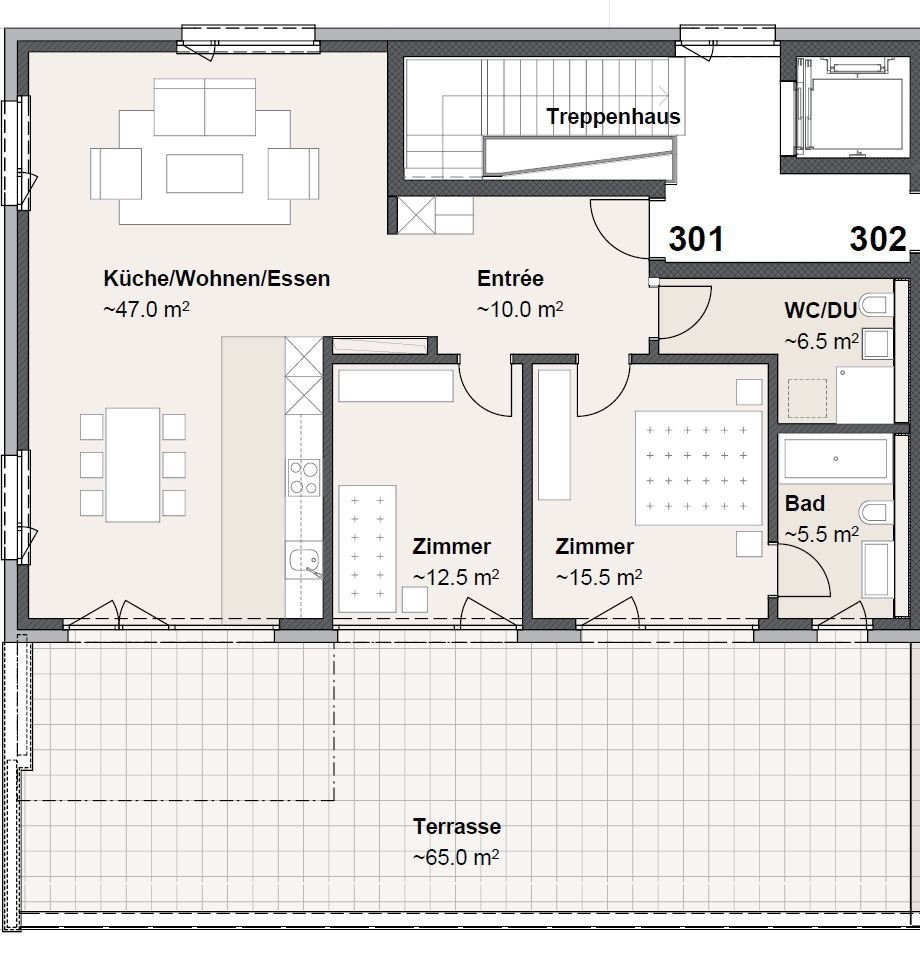 Appartement de 3 ½ pièces