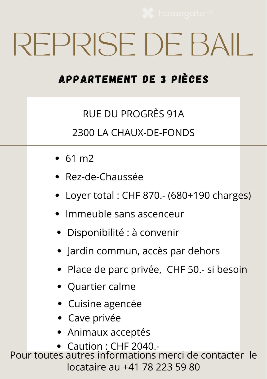 3 rooms apartment, photo 2 sur 2