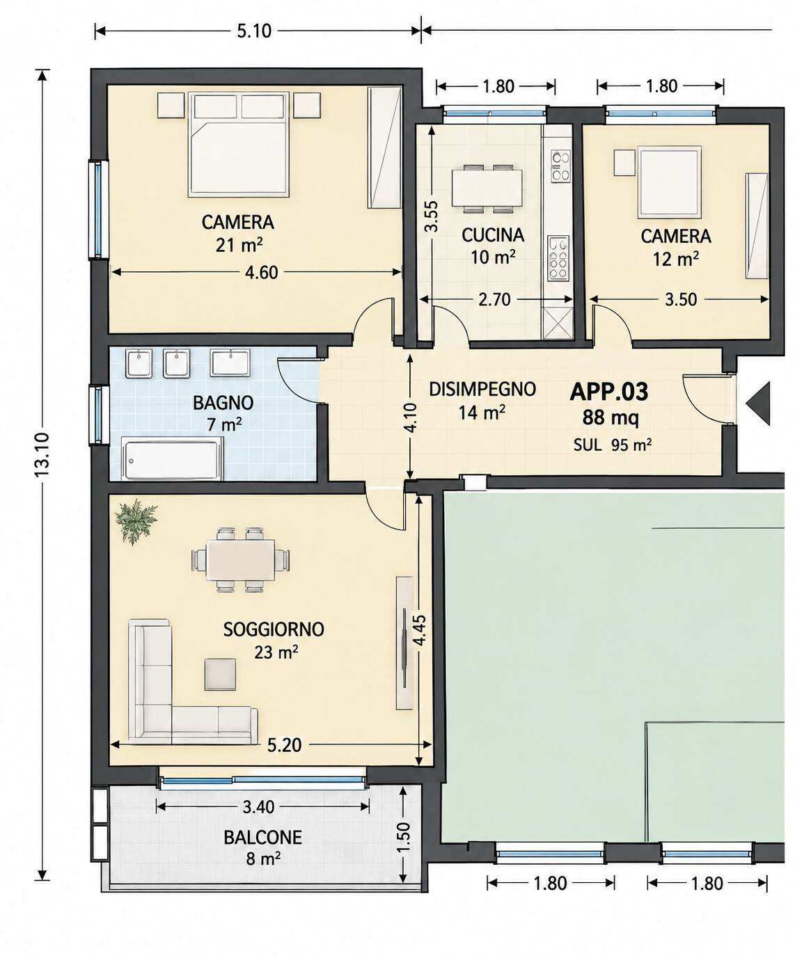 Appartement de 2 ½ pièces, photo 10 sur 10