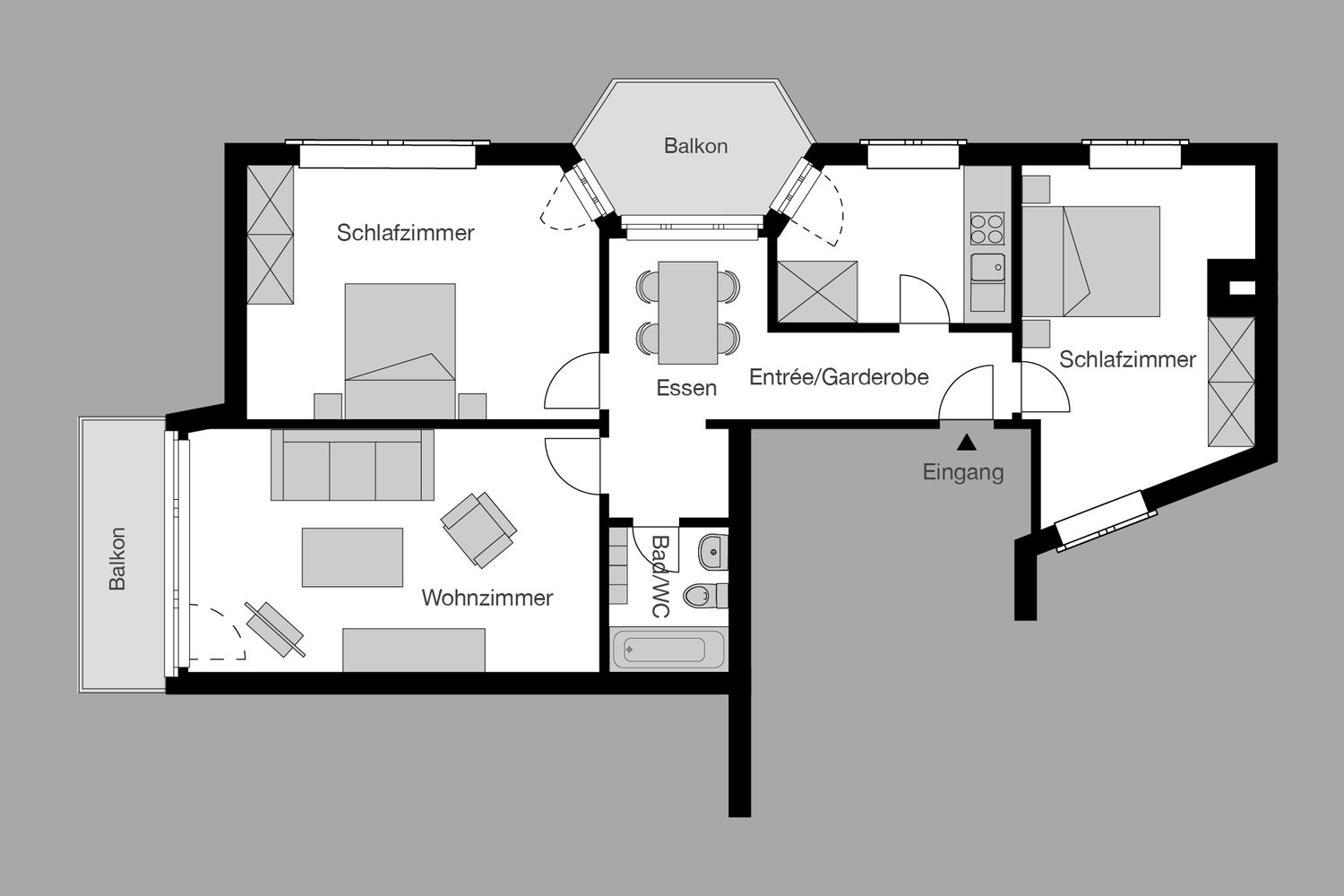 3 pièces appartement meublé, photo 10 sur 10