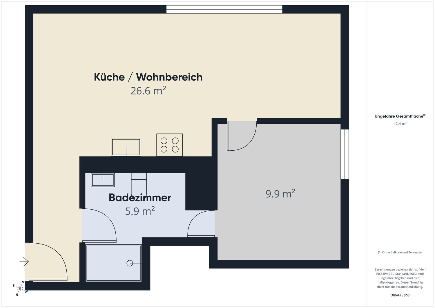 Appartement mansardé de 2 ½ pièces