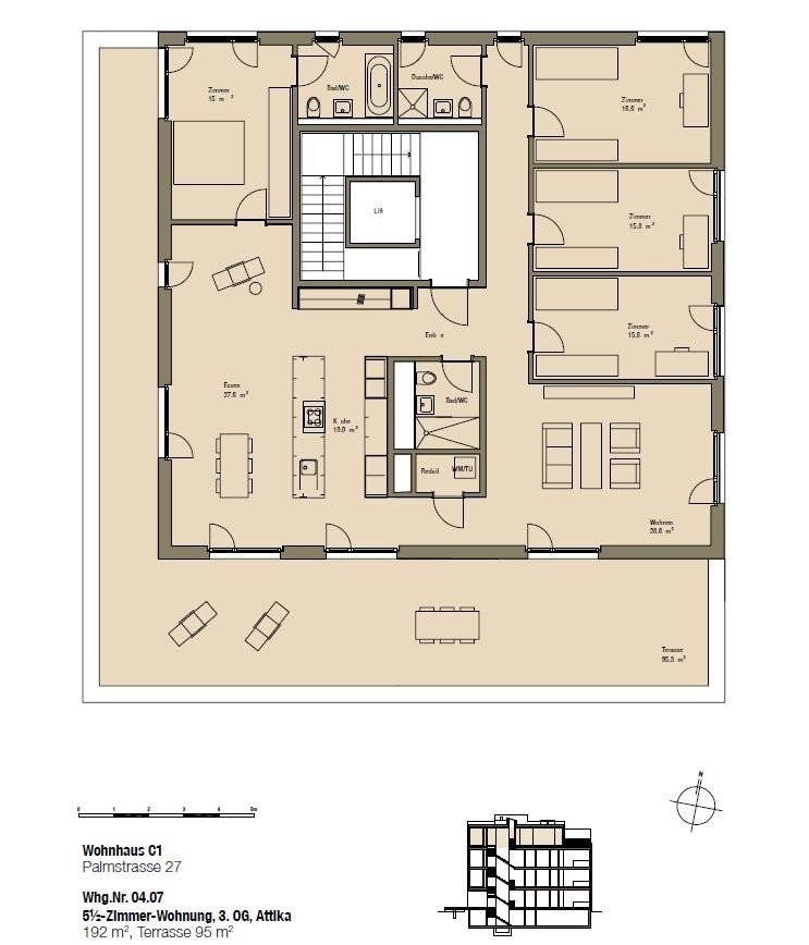 Appartement en attique de 5 ½ pièces