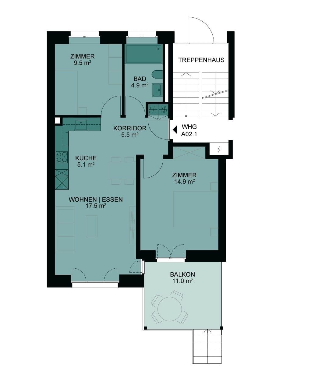 Appartement de 3 pièces, photo 2 sur 7