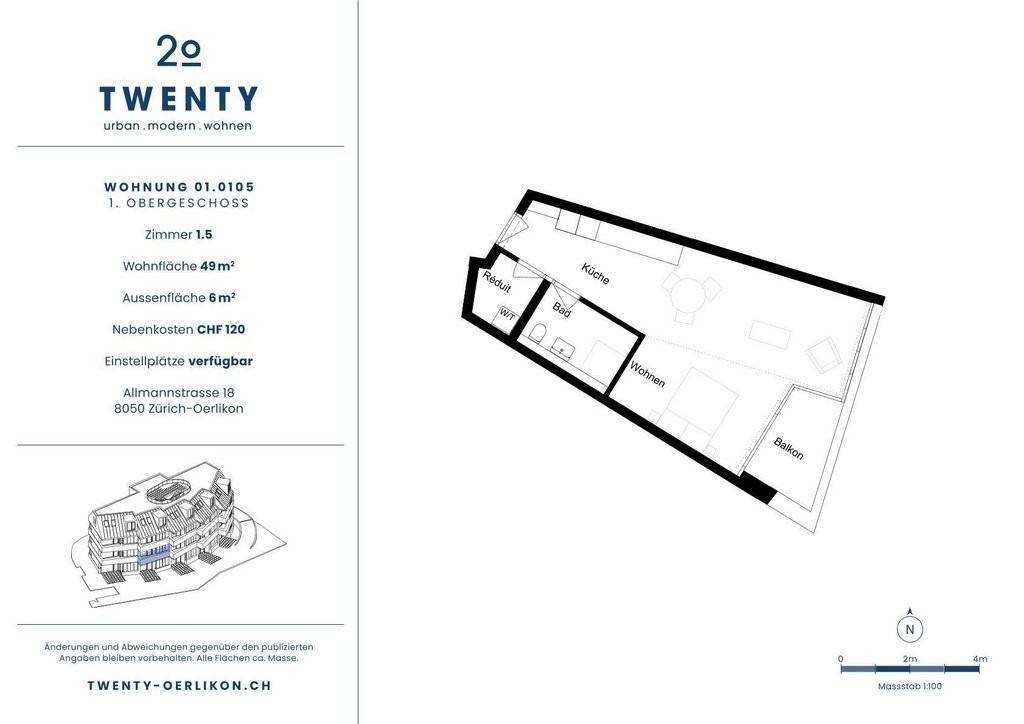 Appartement de 1 ½ pièces