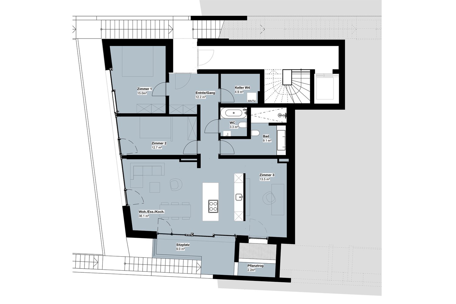 3 ½ pièces appartement, photo 2 sur 3
