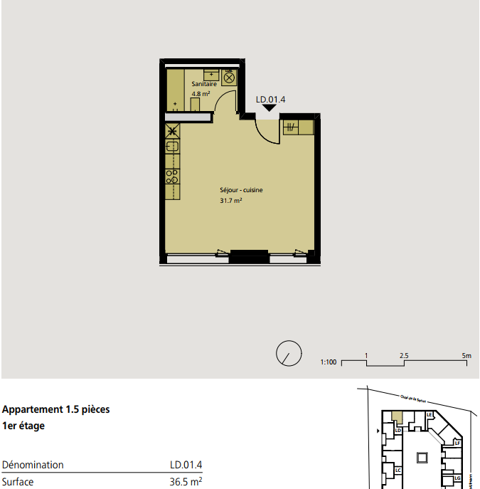 1 ½ rooms apartment, photo 2 sur 5