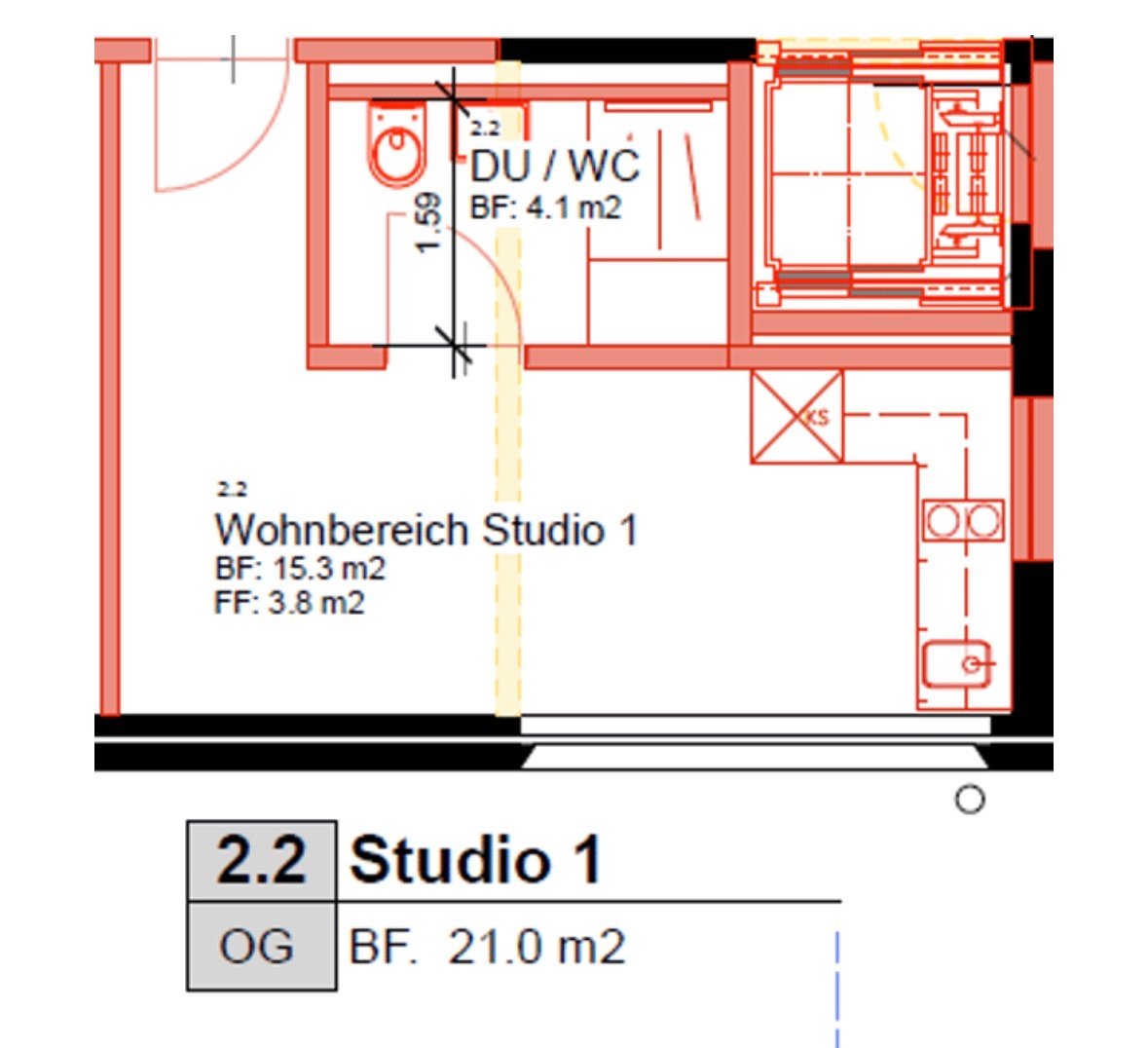 Appartement meublé de 1 pièce, photo 6 sur 6