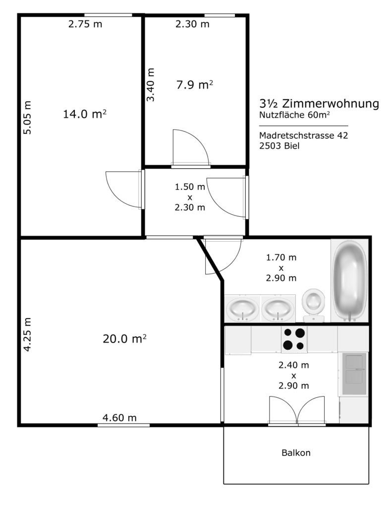 3 rooms apartment, photo 6 sur 6