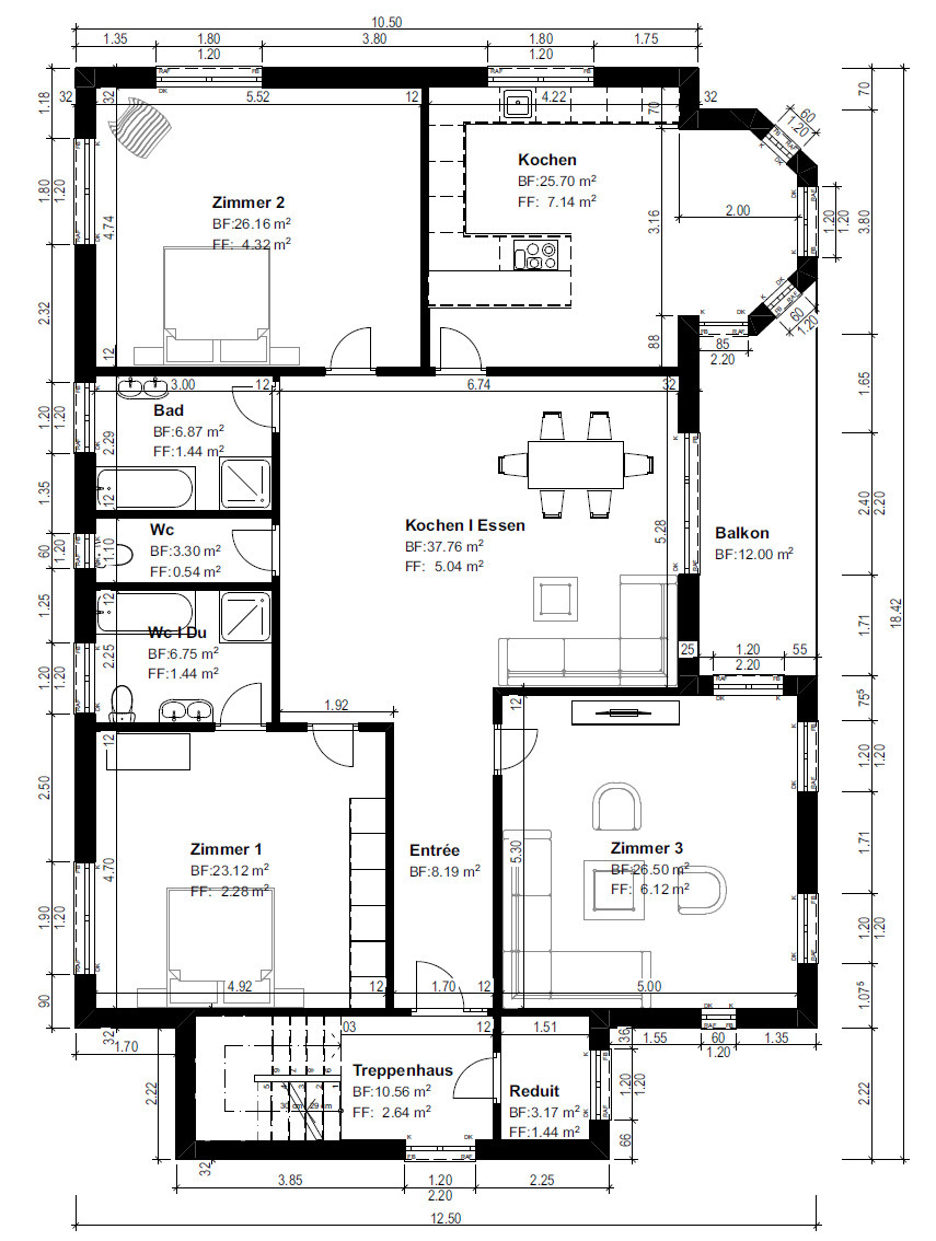 Appartement de 4 pièces