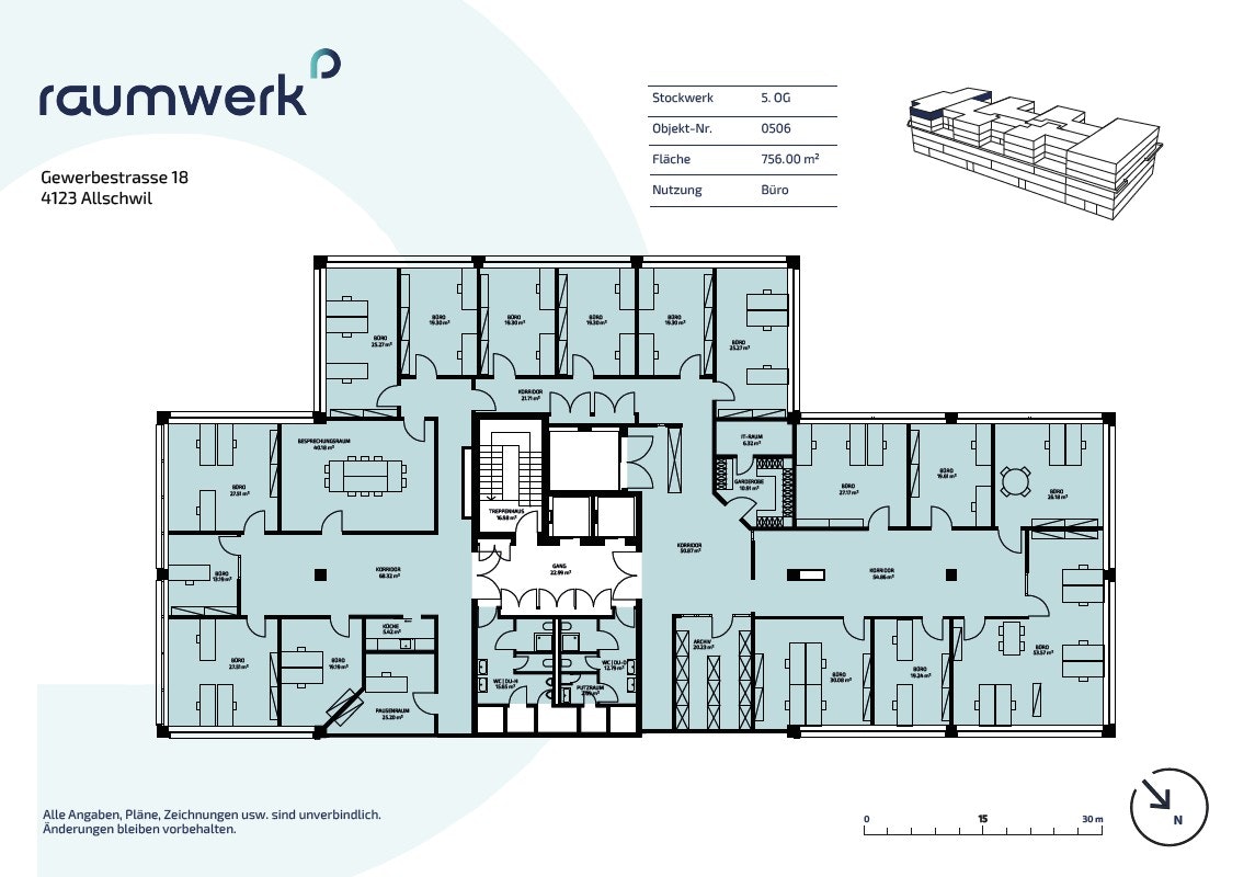 750m² bureau