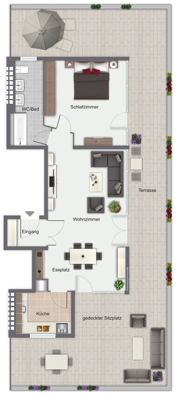 appartement en attique de 2 pièces, photo 6 sur 6