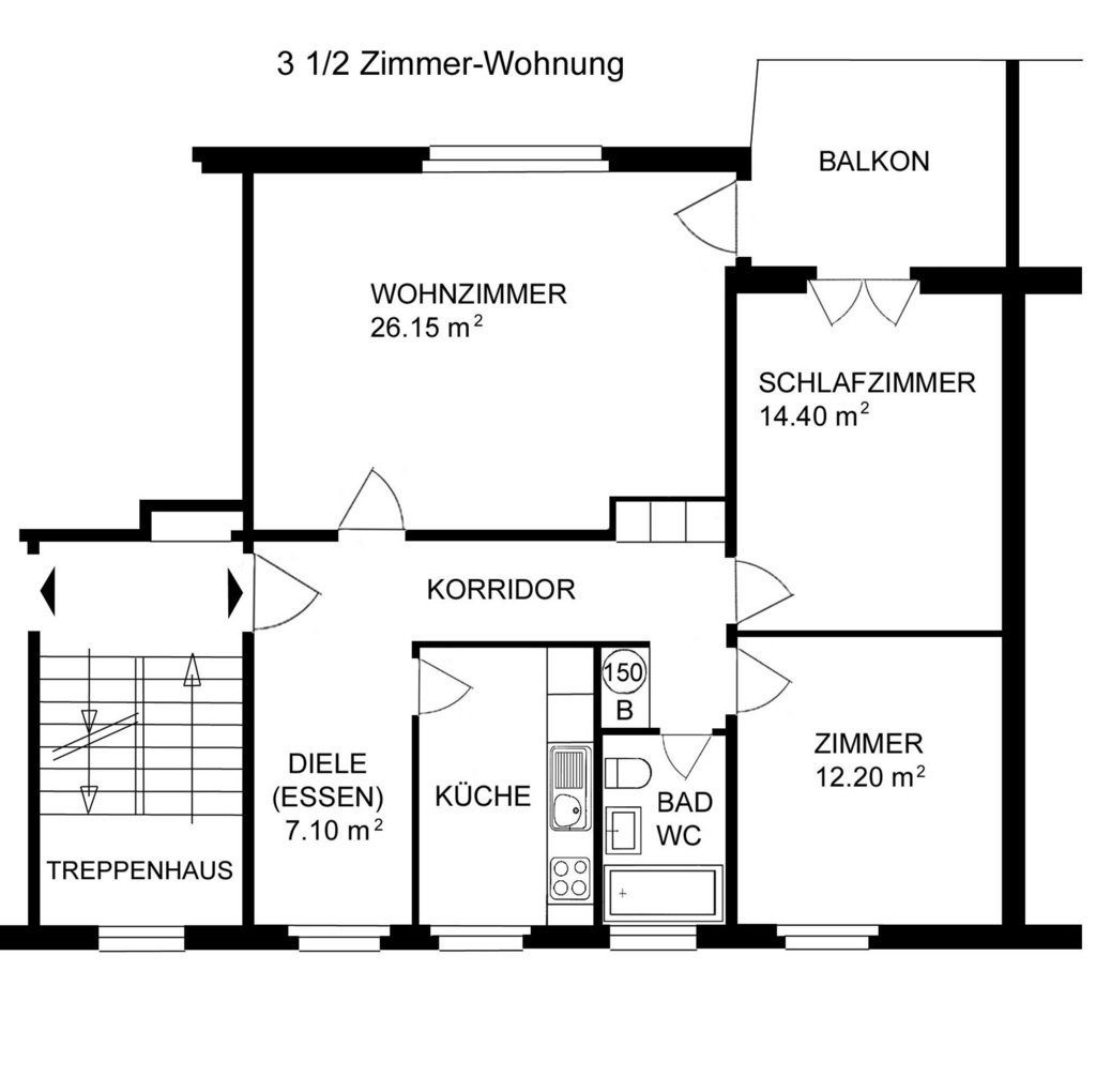 Appartement de 3 ½ pièces