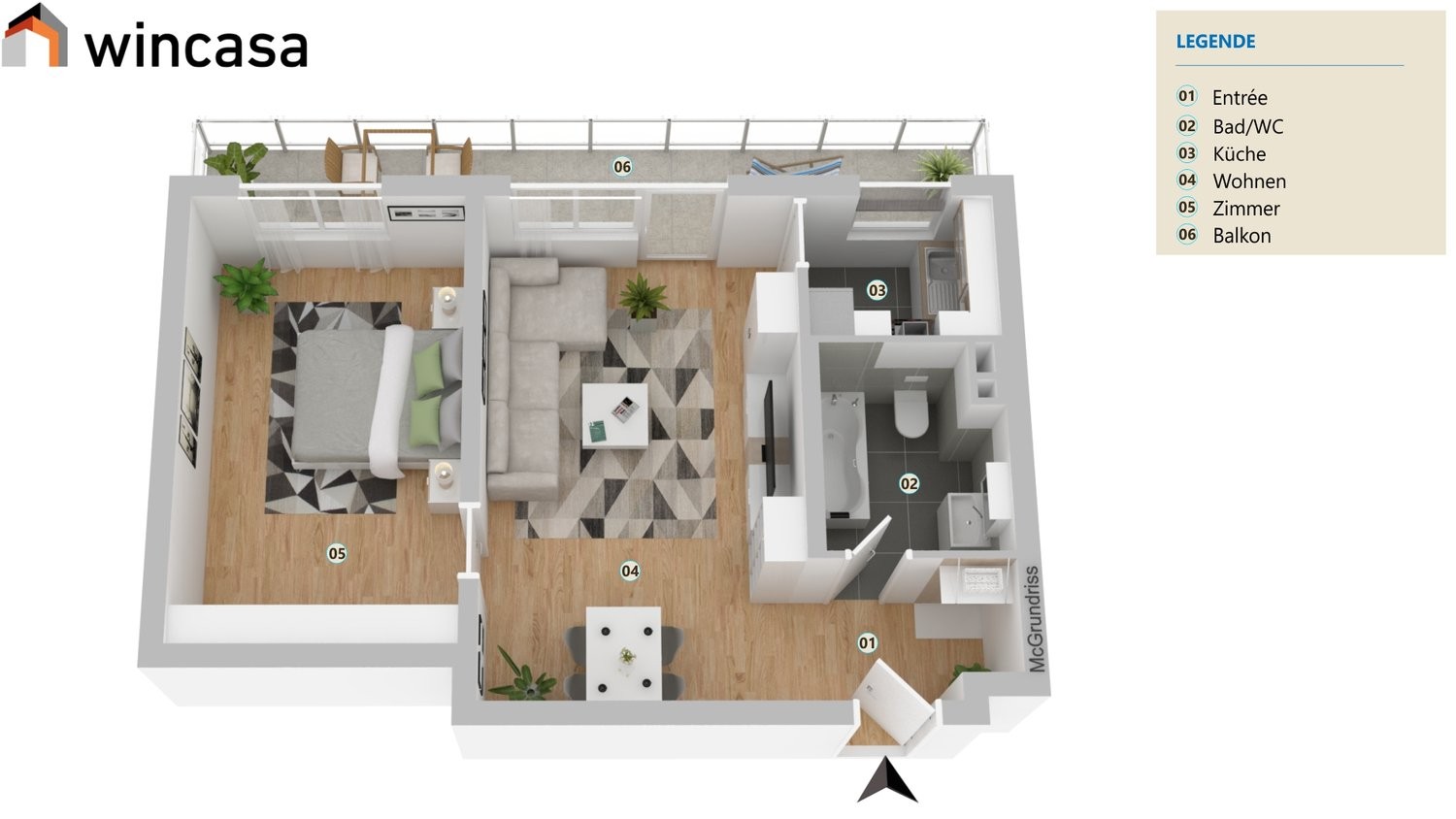 2 rooms apartment, photo 6 sur 6