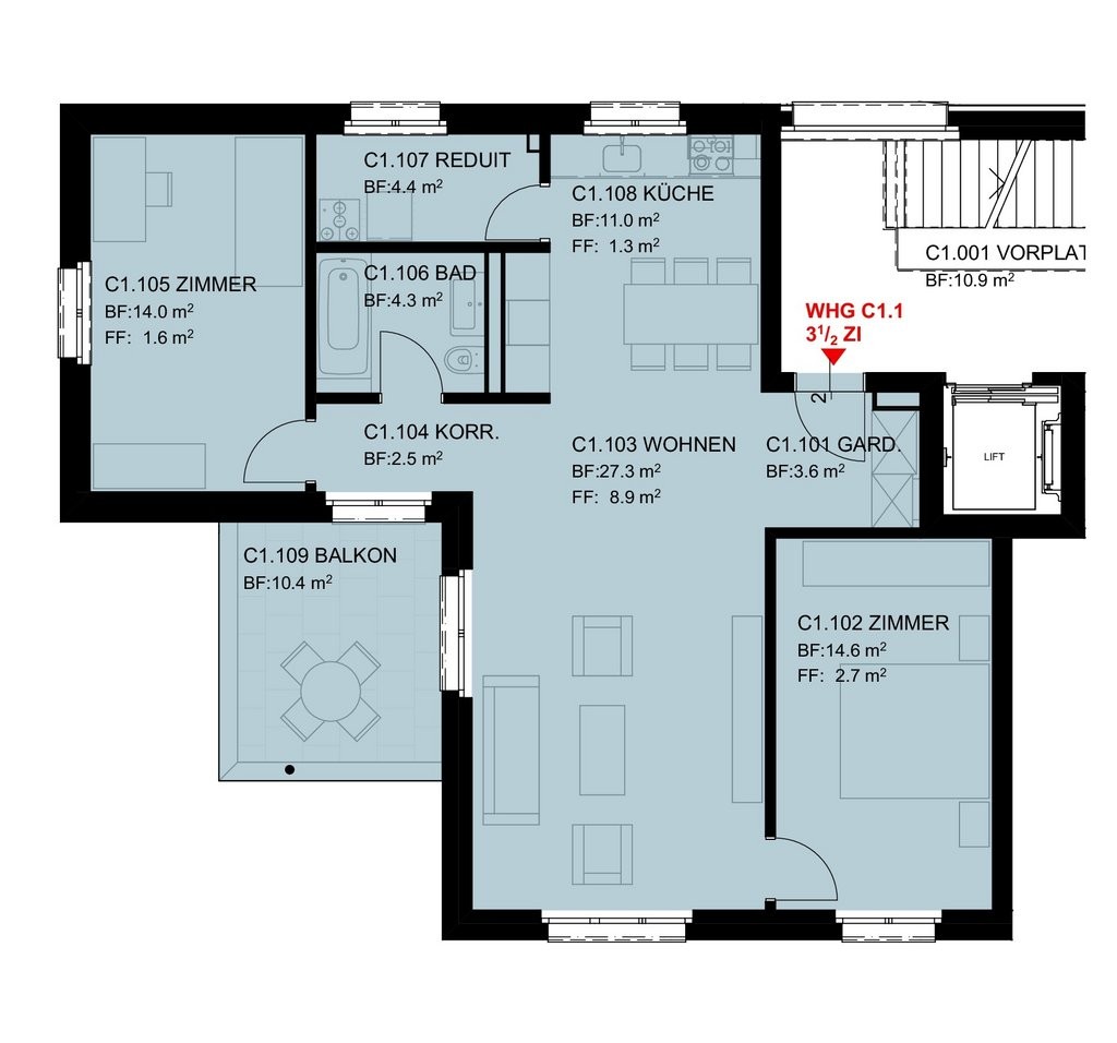 Appartement de 2 ½ pièces, photo 8 sur 9